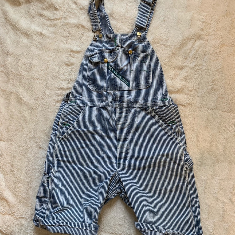 Vintage Striped Overalls/Shorts.